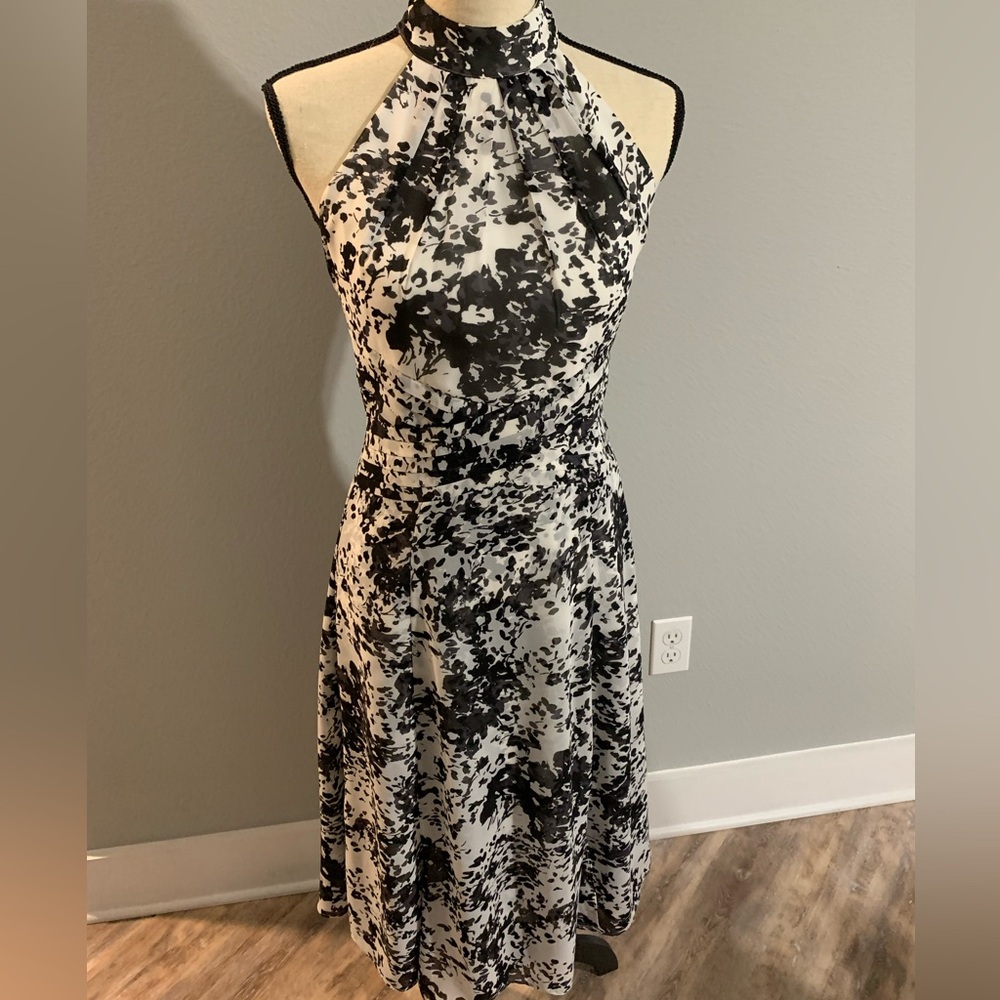 WHBM Black and White Floral Dress.  Size 2